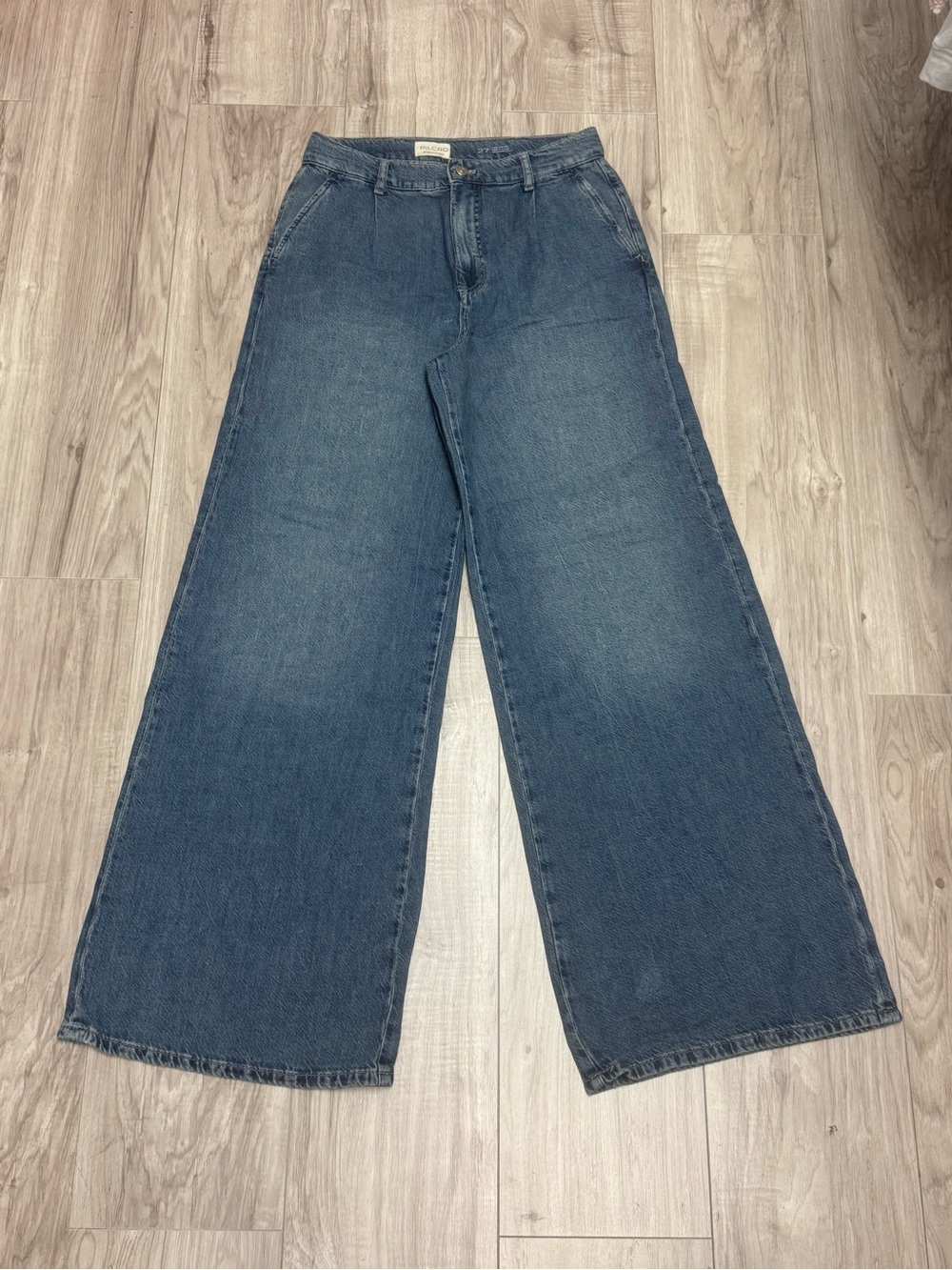Anthropologie Pilcro Wide Leg High Waisted Denim Jeans